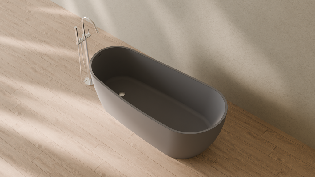 Badeloft render 2026 | BW-09 | Grey | Matte | angle 2 | 16x9