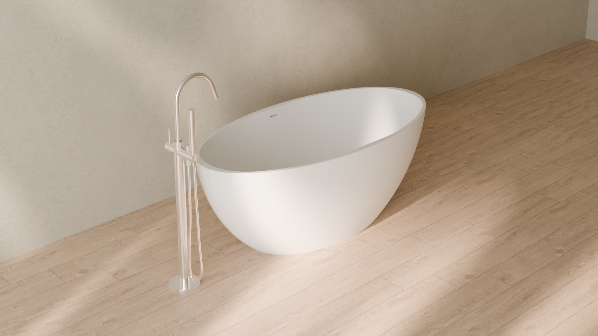Badeloft render 2026 | BW-04-L | White | Matte | angle 4 | 16x9