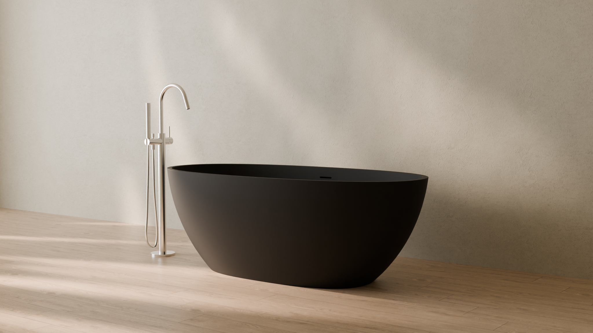 Badeloft render 2026 | BW-10-M | Black | Matte | angle 3 | 16x9