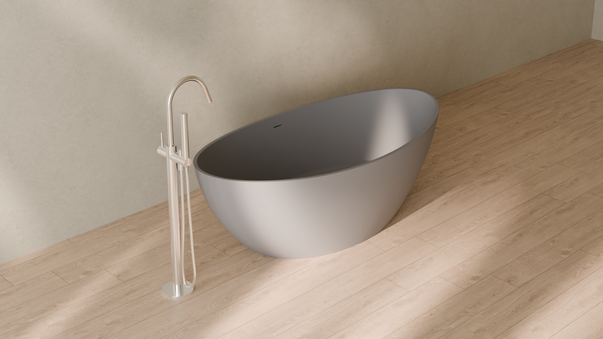 Badeloft render 2026 | BW-03-M | Grey | Matte | angle 4 | 16x9