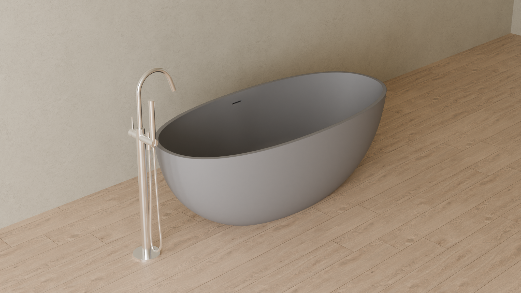 Badeloft render 2026 | BW-10-L | Grey | Matte | angle 4 | ver 2 | 16x9