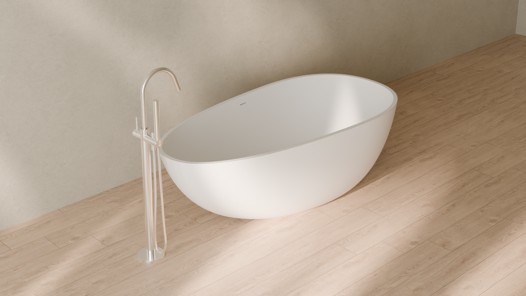 Badeloft render 2026 | BW-01-L | White | Matte | angle 4 | 16x9