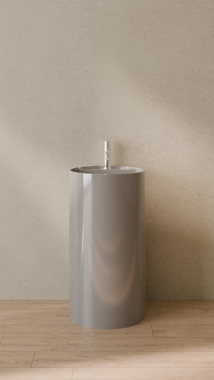 Badeloft details portrait 2026 | SB-03-A | Grey | Sink_Glossy_Grey__Camera_Angle_1.png