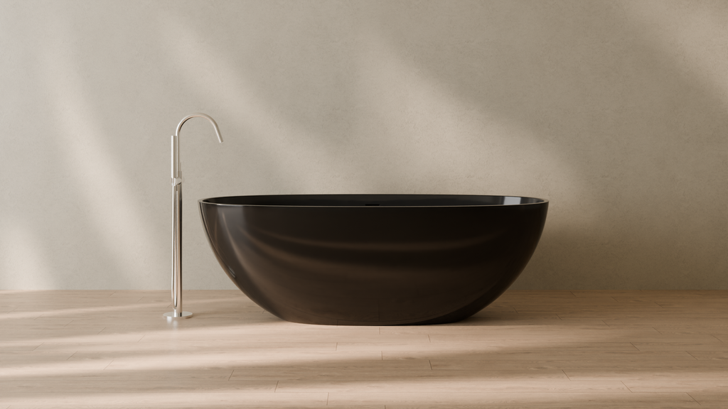 Badeloft render 2026 | BW-10-XL | Black | Glossy | angle 1 | 16x9