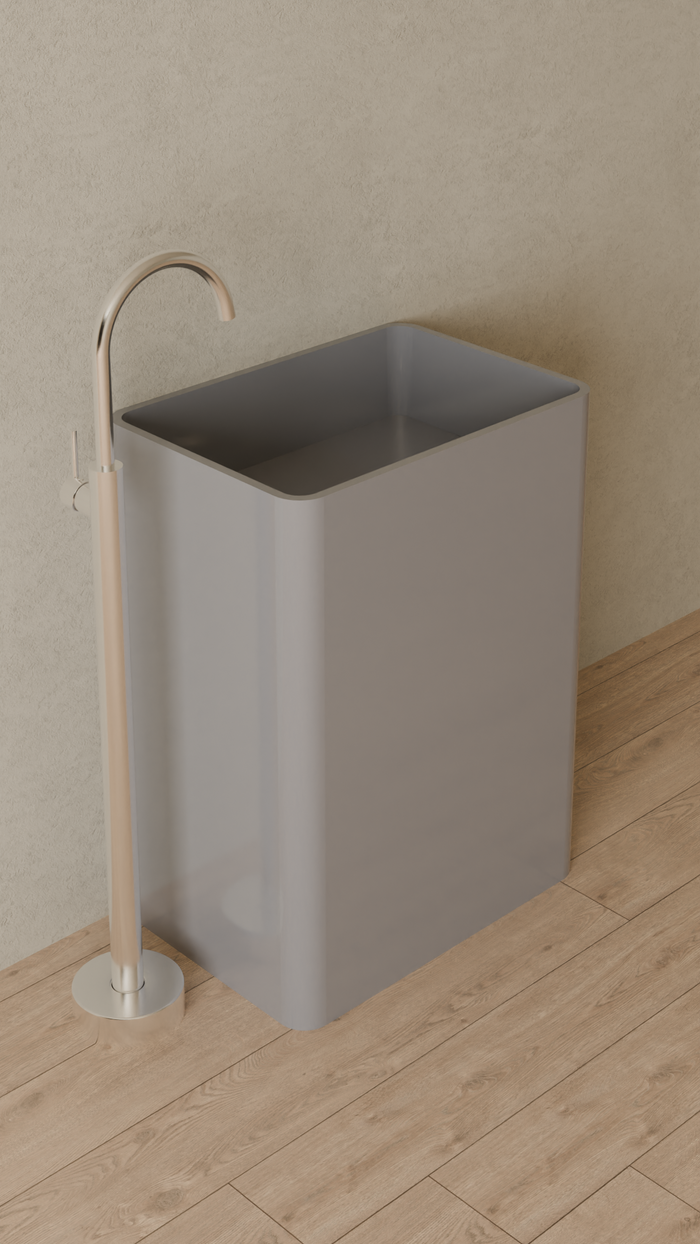 Badeloft details portrait 2026 | SB-02 | Grey | Sink_Glossy_Grey__Camera_Angle_4.png
