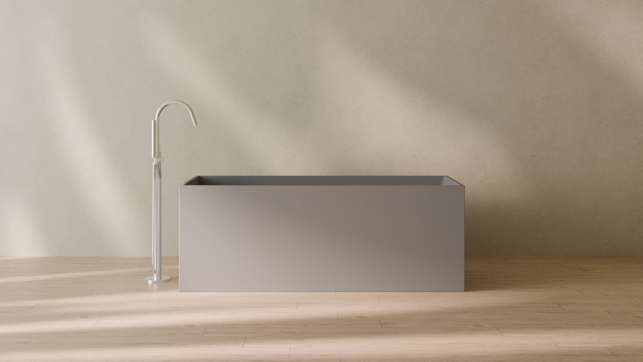 Badeloft render 2026 | BW-06-L | Grey | Matte | angle 1 | 16x9