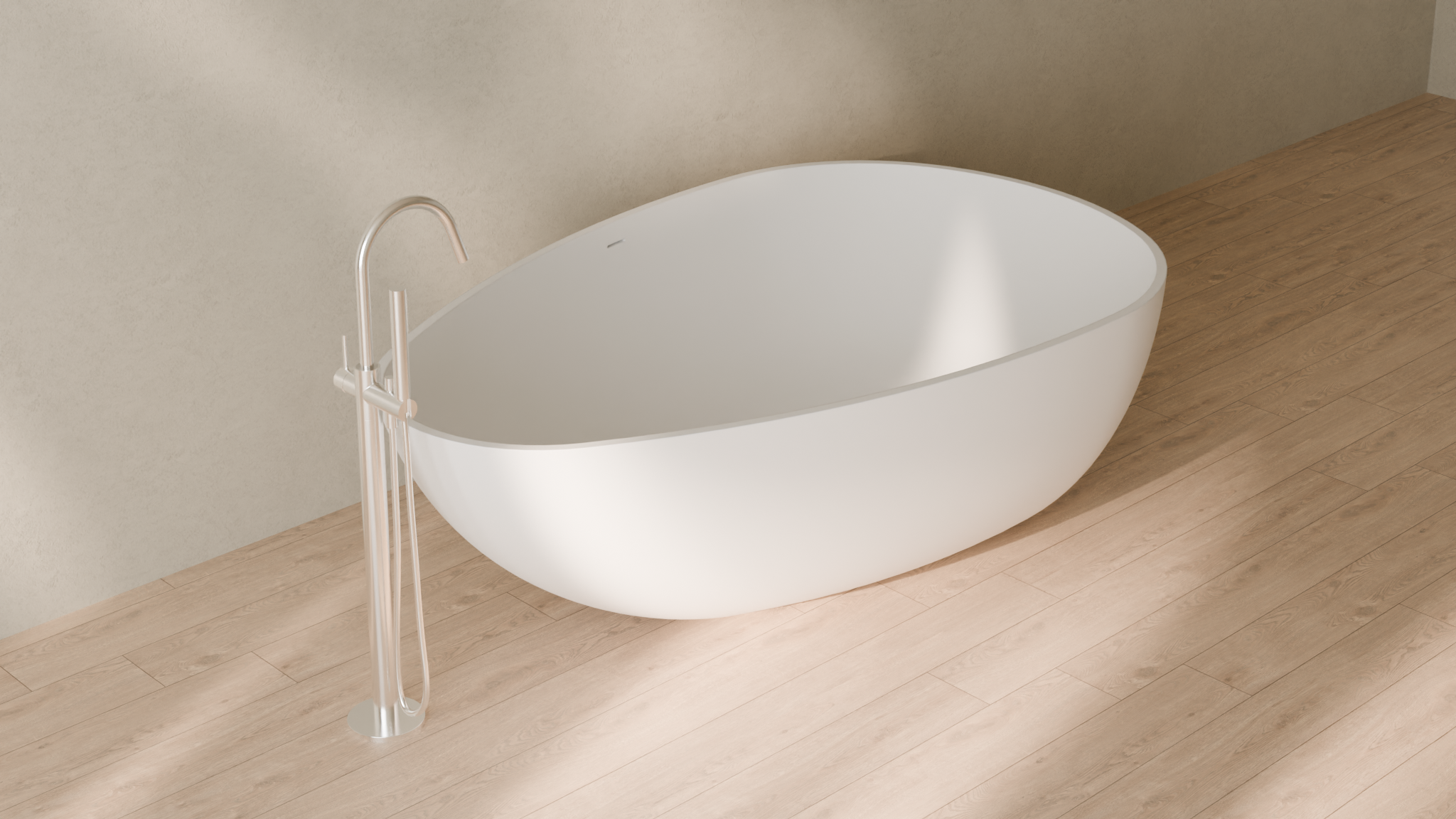 Badeloft render 2026 | BW-01-XXL | White | Matte | angle 4 | 16x9