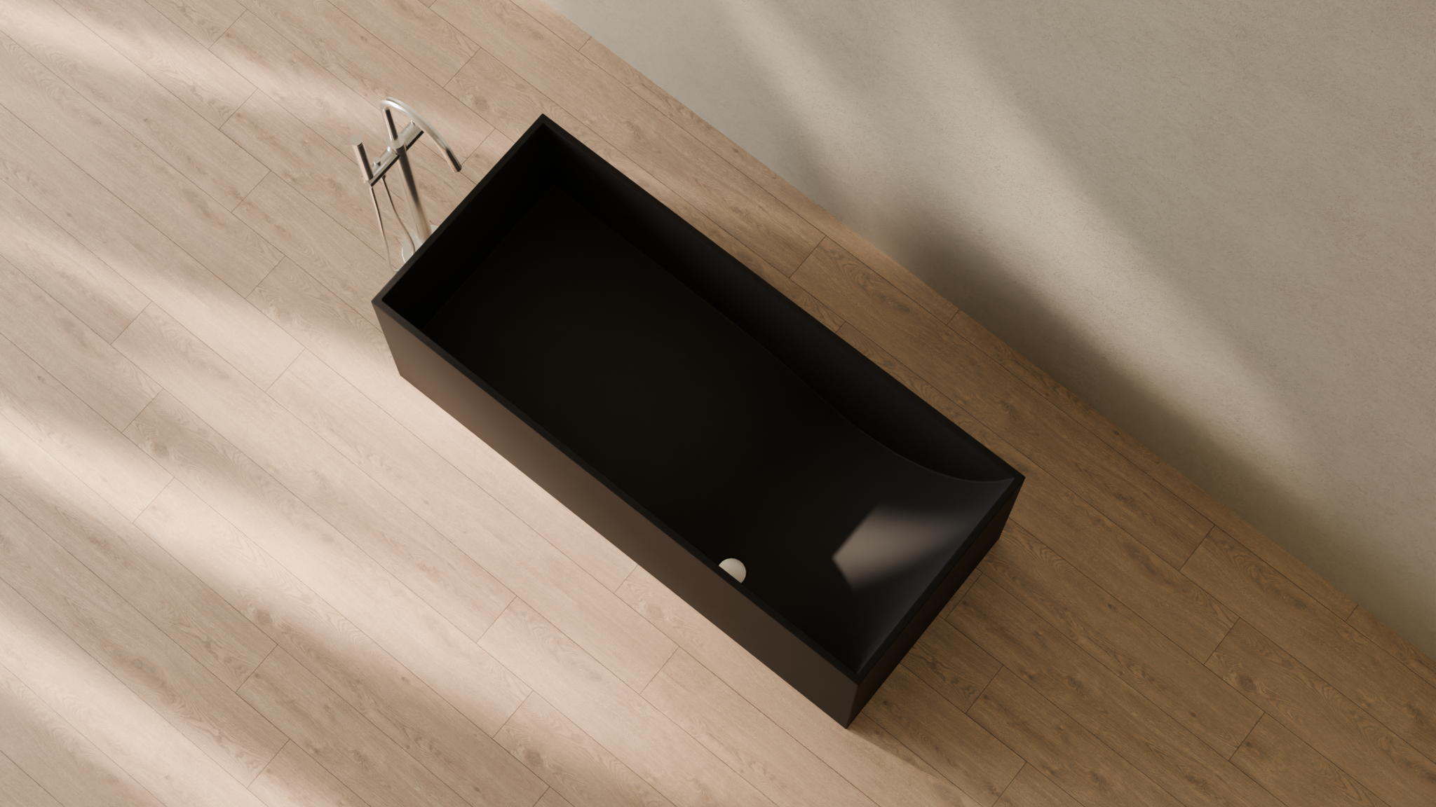Badeloft render 2026 | BW-06-L | Black | Matte | angle 2 | 16x9