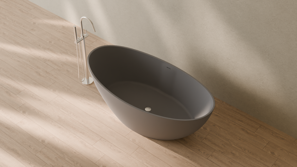 Badeloft render 2026 | BW-03-L | Grey | Matte | angle 2 | 16x9