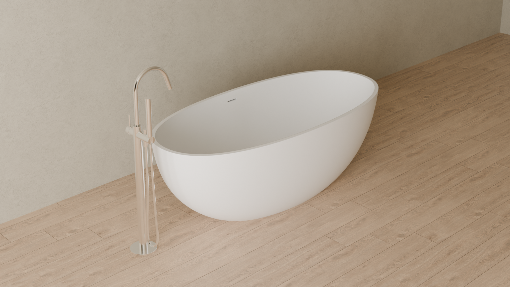 Badeloft render 2026 | BW-10-L | White | Matte | angle 4 | 16x9