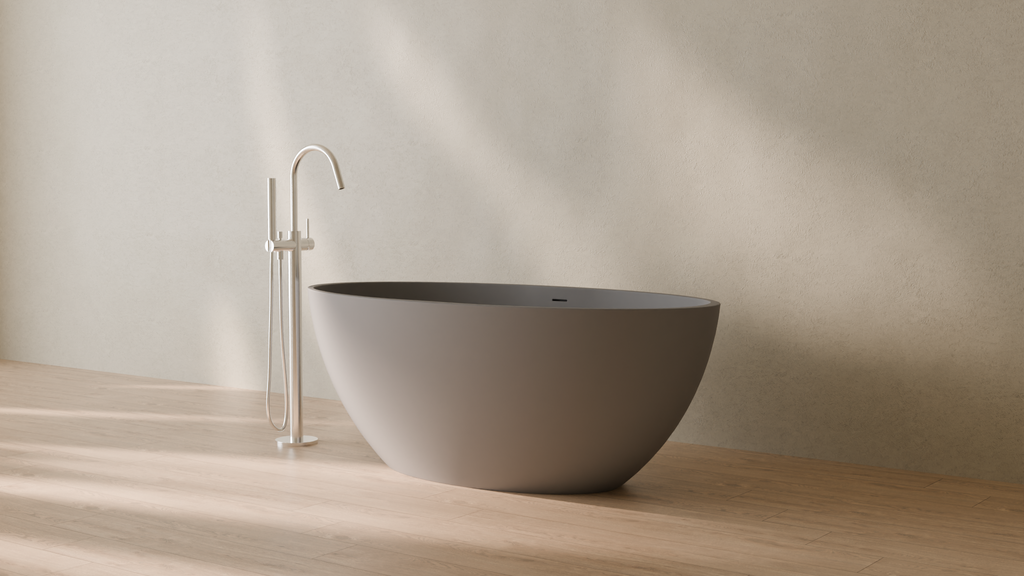 Badeloft render 2026 | BW-04-L | Grey | Matte | angle 3 | 16x9