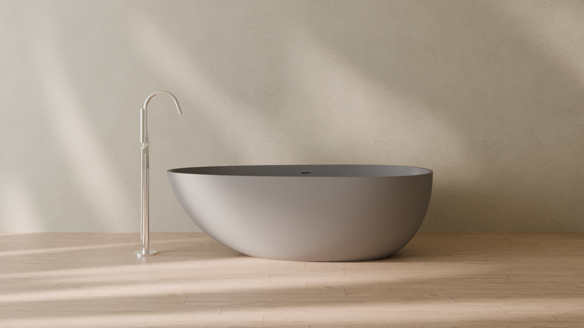 Badeloft render 2026 | BW-01-L | Grey | Matte | angle 1 | 16x9