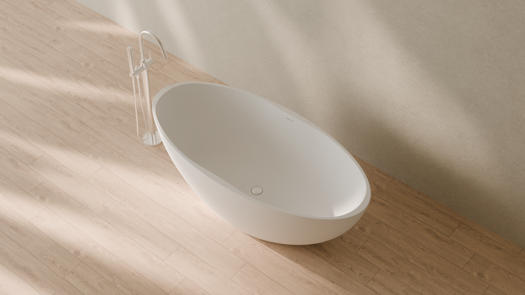 Badeloft render 2026 | BW-04-XL | White | Matte | angle 2 | 16x9