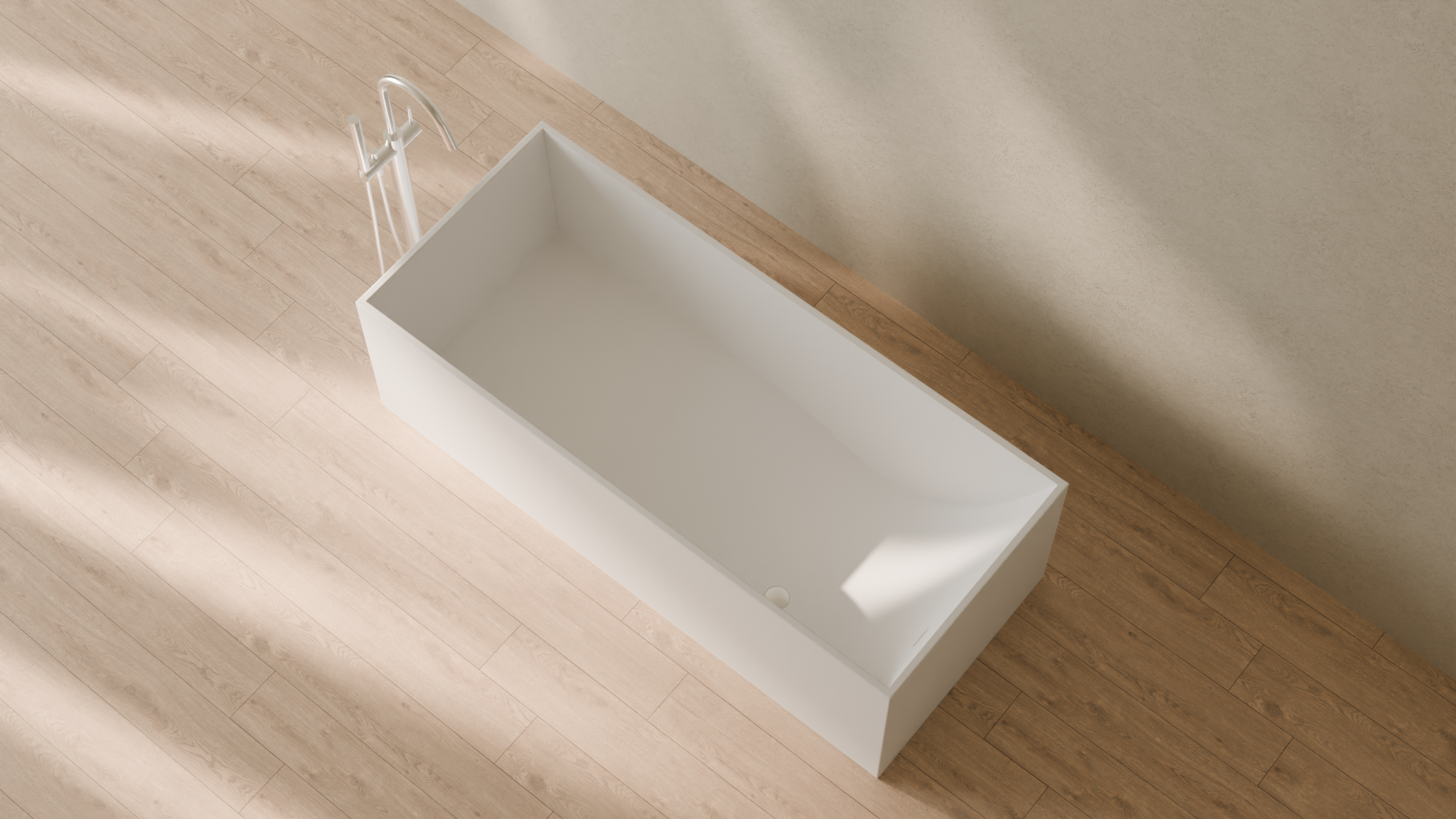 Badeloft render 2026 | BW-06-XL | White | Matte | angle 2 | 16x9