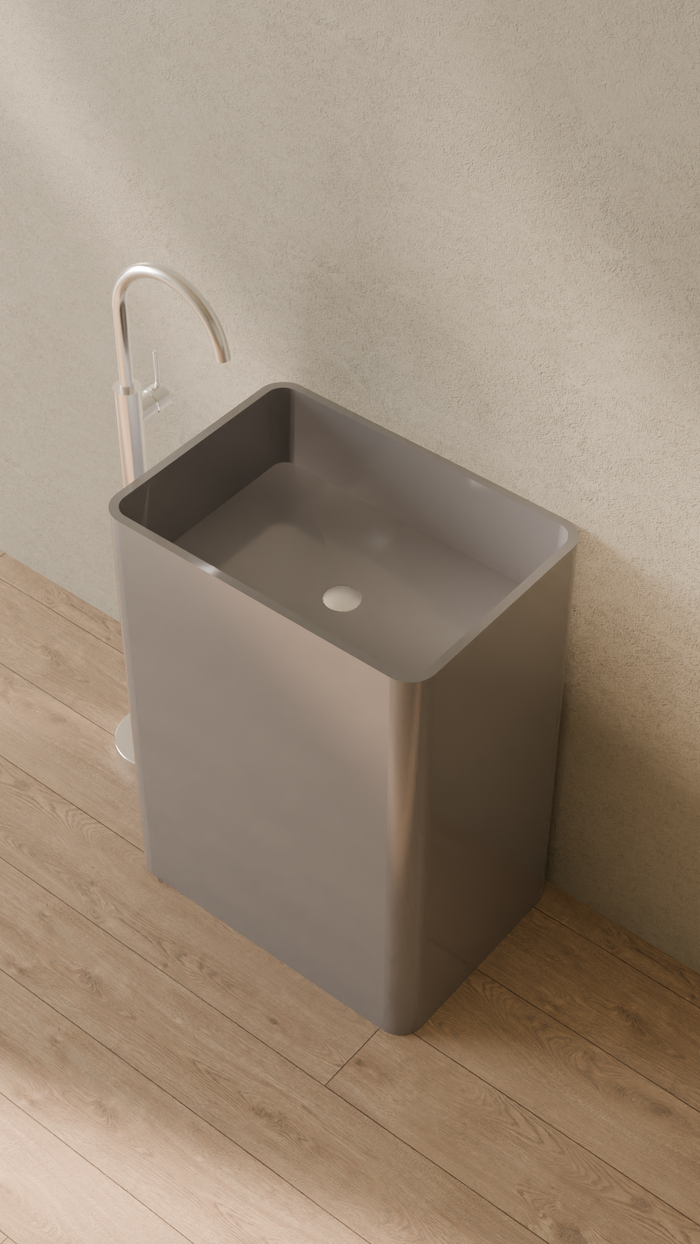 Badeloft details portrait 2026 | SB-02 | Grey | Sink_Glossy_Grey__Camera_Angle_2.png