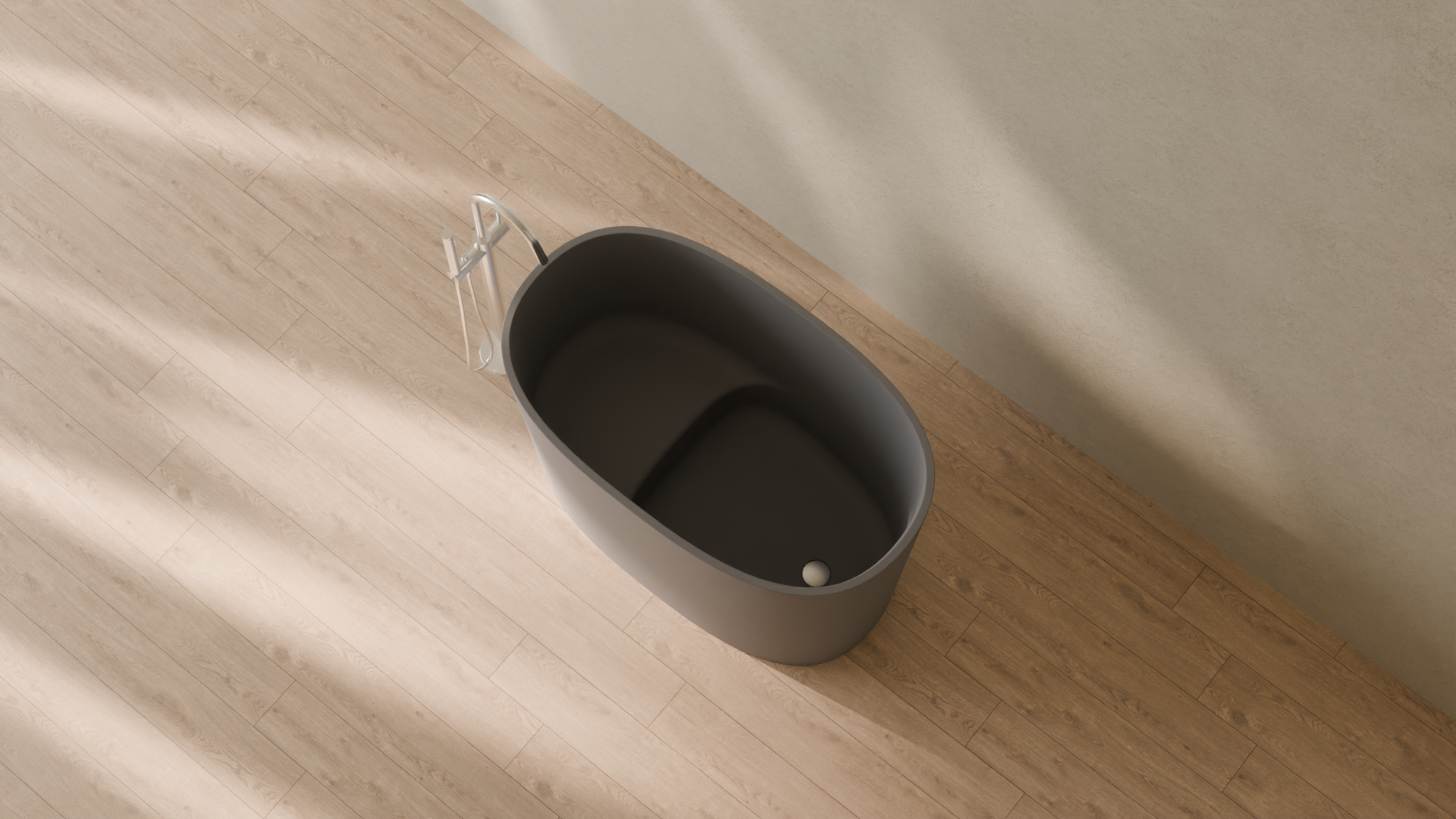 Badeloft render 2026 | BW-08-S | Grey | Matte | angle 2 | 16x9