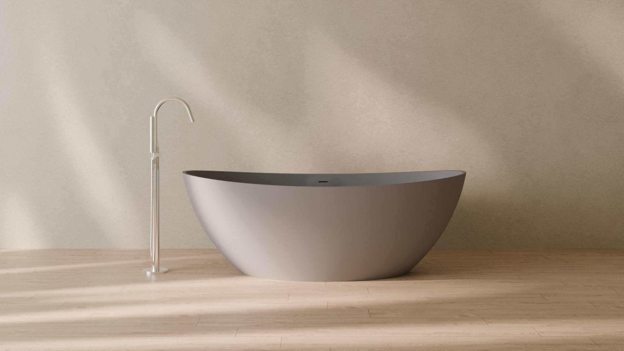 Badeloft render 2026 | BW-03-L | Grey | Matte | angle 1 | 16x9