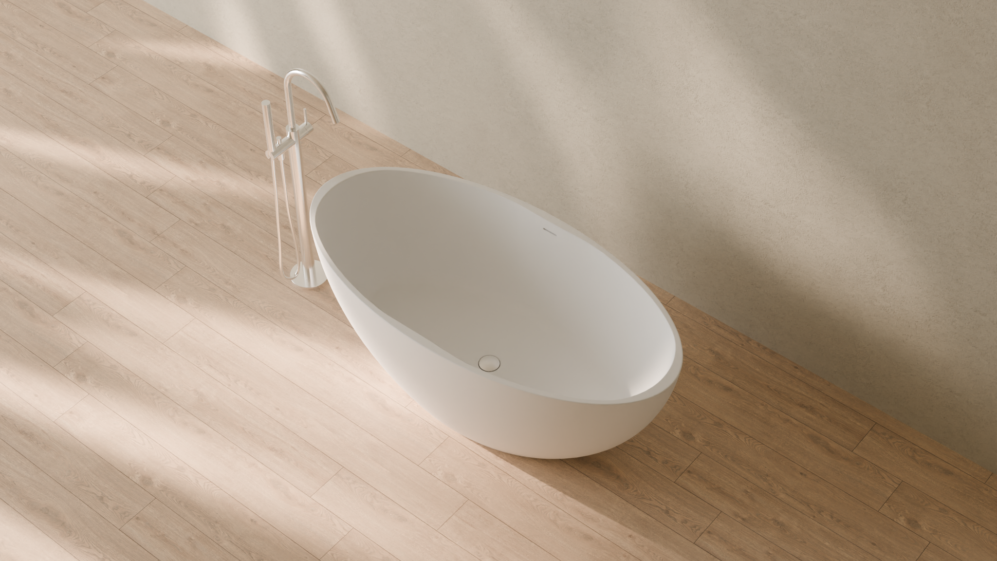 Badeloft render 2026 | BW-04-L | White | Matte | angle 2 | 16x9