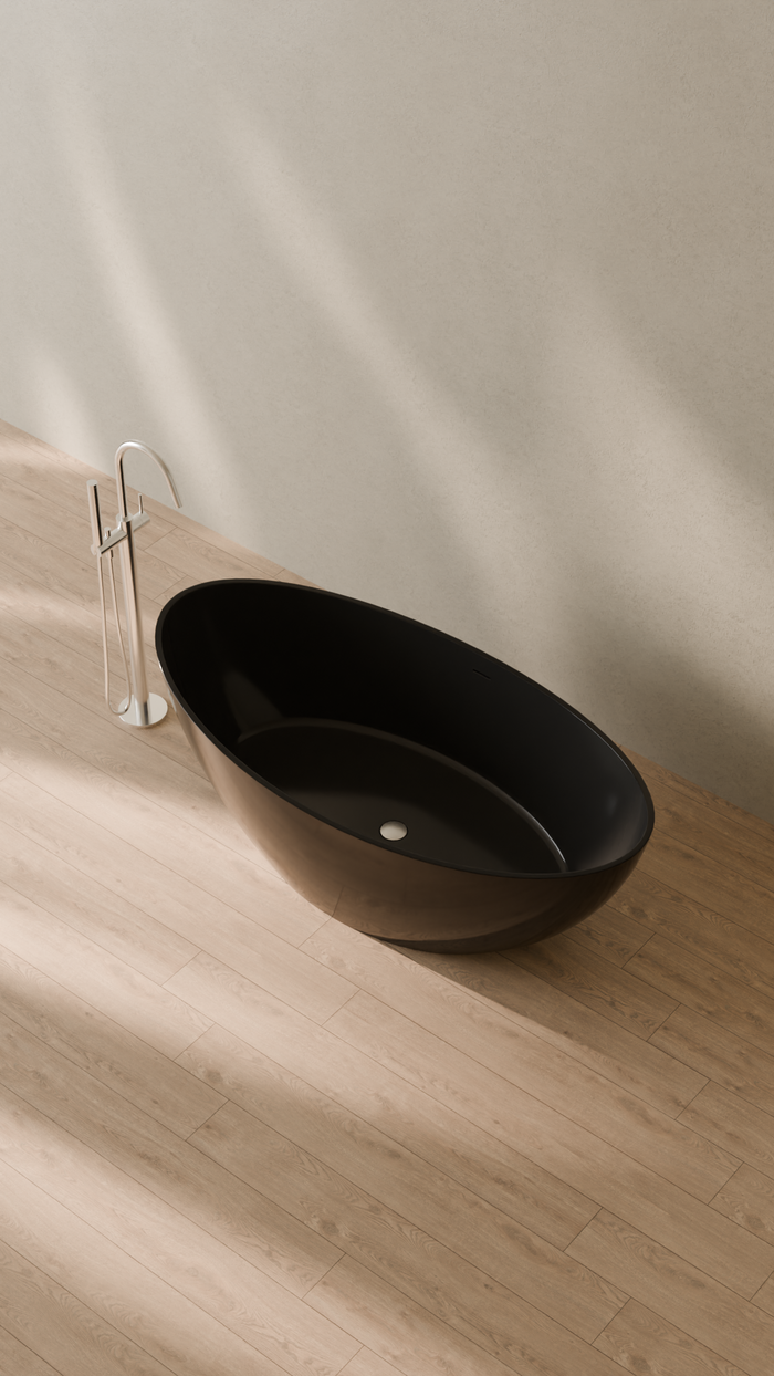 Badeloft details portrait 2026 | BW-03-M | Black | Bathtub_Glossy_Black__Camera_Angle_2.png