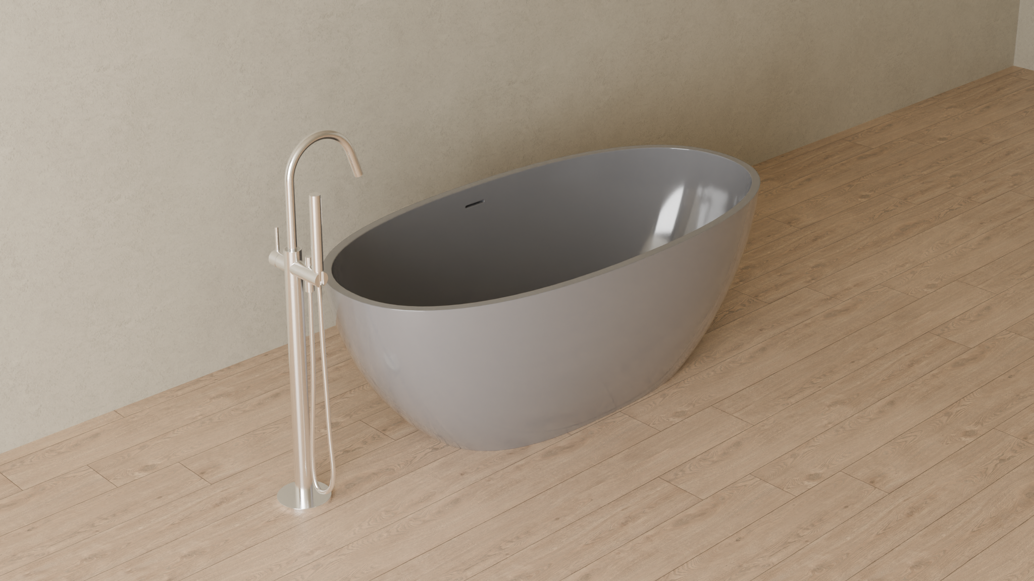 Badeloft render 2026 | BW-10-M | Grey | Glossy | angle 4 | ver 2 | 16x9