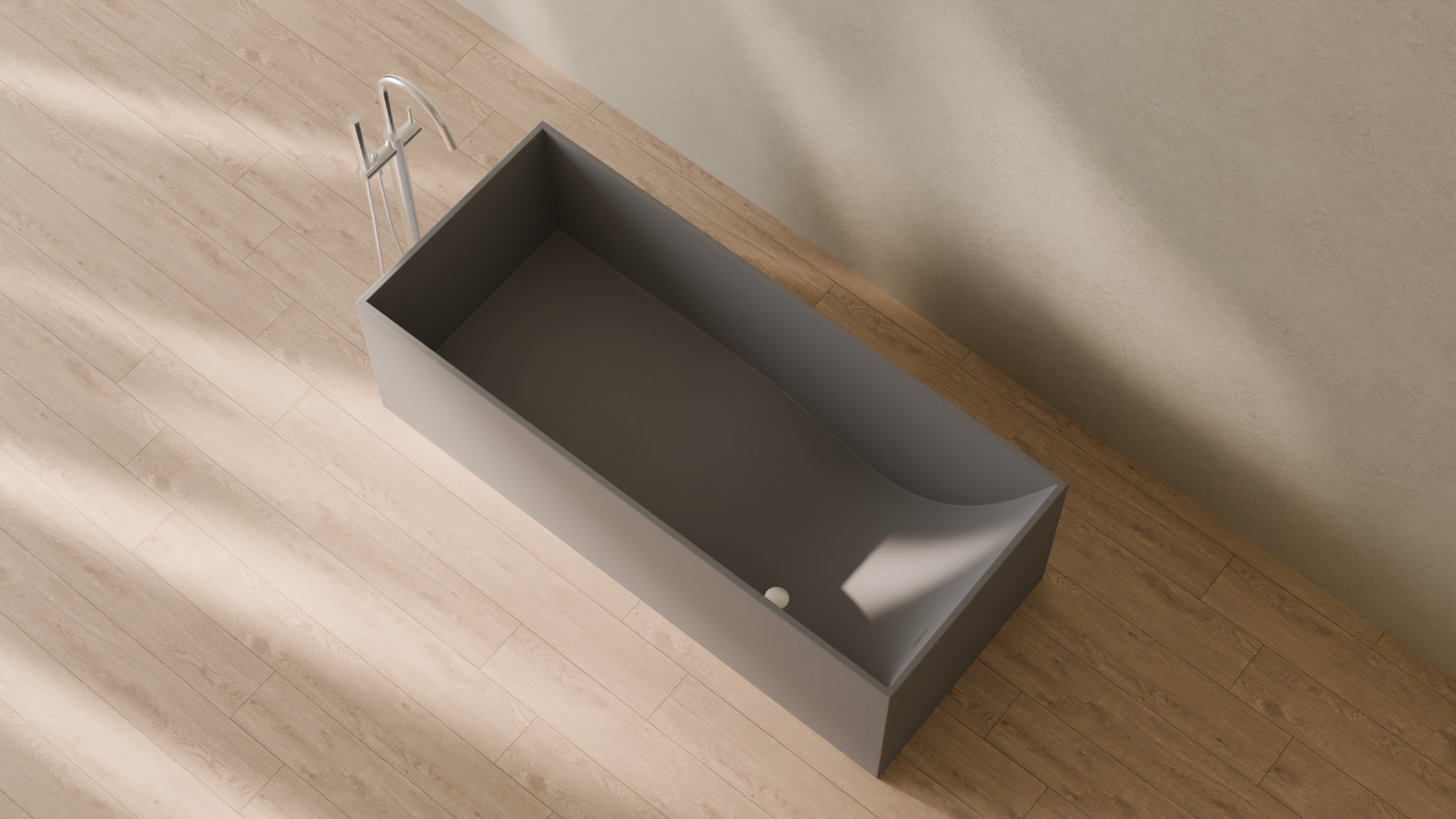 Badeloft render 2026 | BW-06-XL | Grey | Matte | angle 2 | 16x9