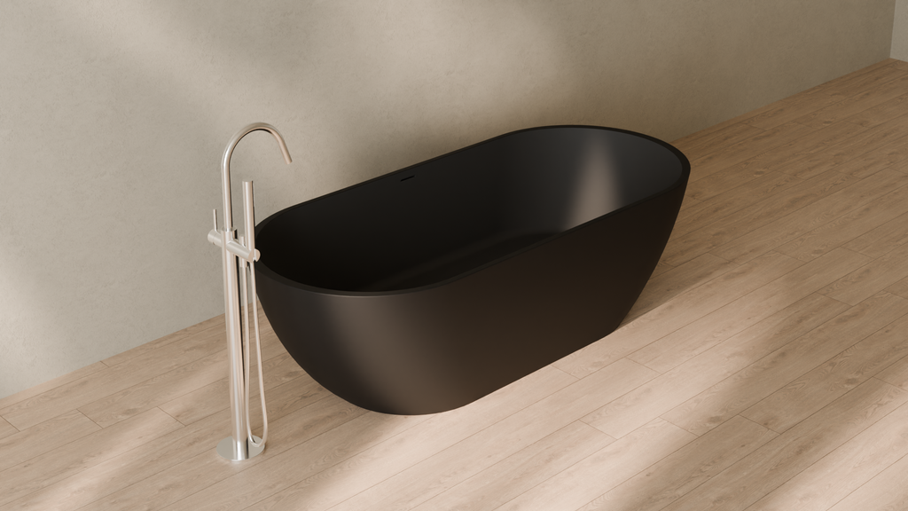 Badeloft render 2026 | BW-02-XL | Black | Matte | angle 4 | 16x9