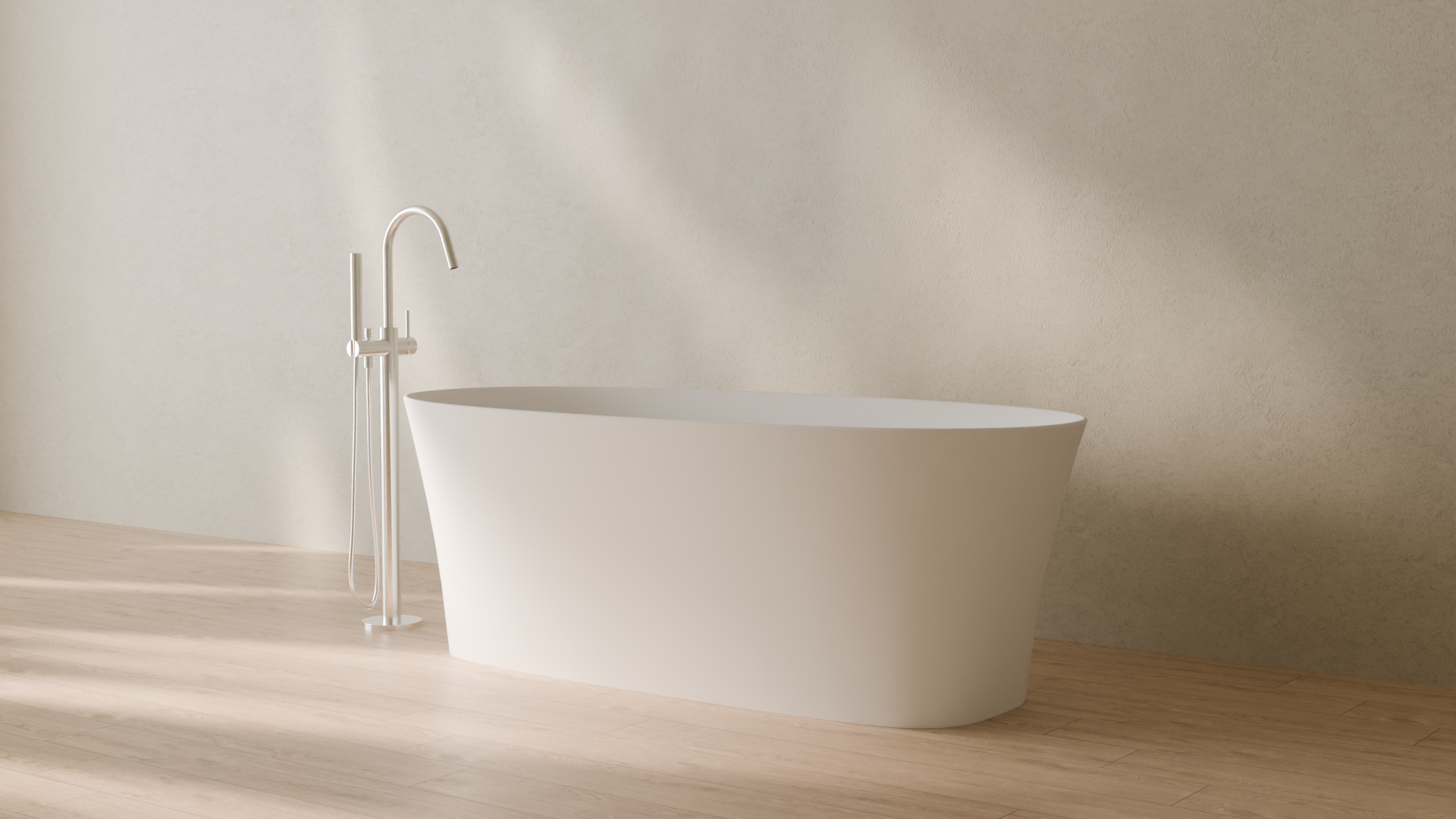 Badeloft render 2026 | BW-12 | White | Matte | angle 3 | 16x9