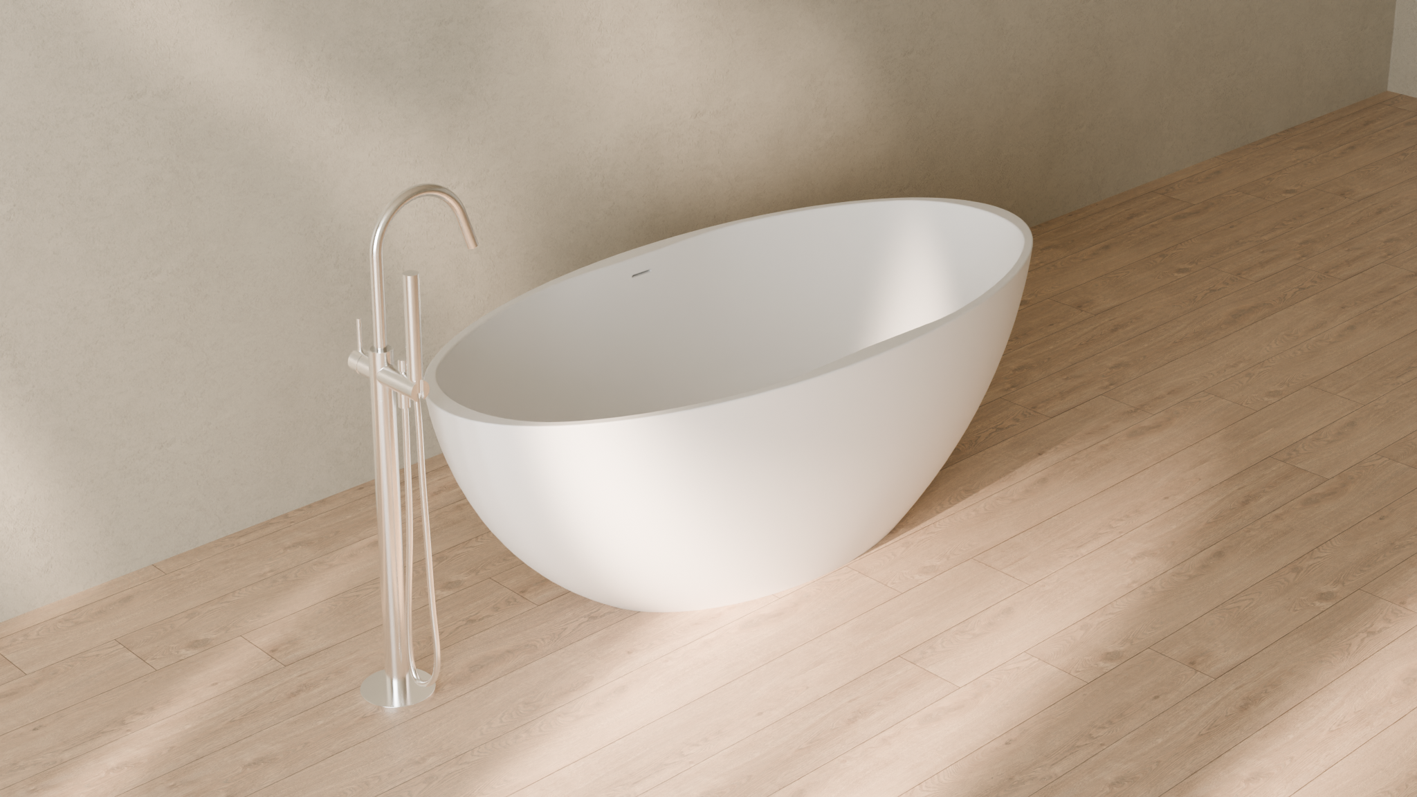 Badeloft render 2026 | BW-04-XL | White | Matte | angle 4 | 16x9