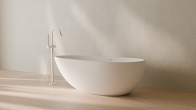 Badeloft render 2026 | BW-01-L | White | Matte | angle 3 | 16x9