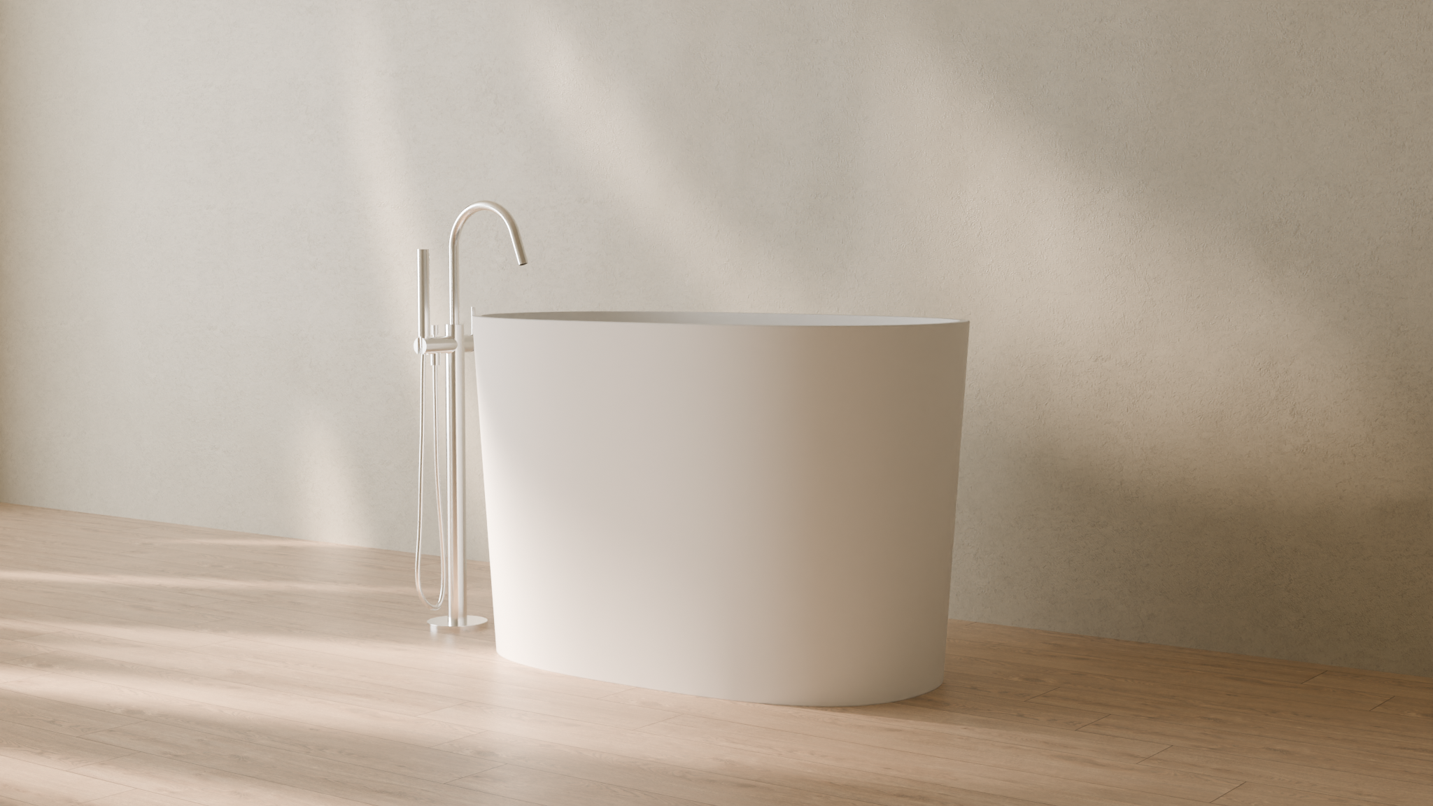 Badeloft render 2026 | BW-08-S | White | Matte | angle 3 | 16x9