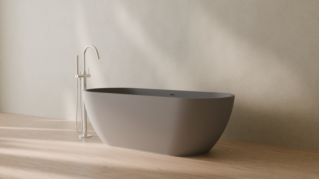 Badeloft render 2026 | BW-02-L | Grey | Matte | angle 3 | 16x9