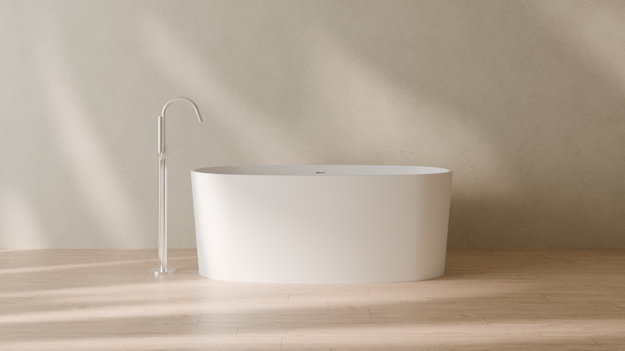 Badeloft render 2026 | BW-08 | White | Matte | angle 1 | 16x9