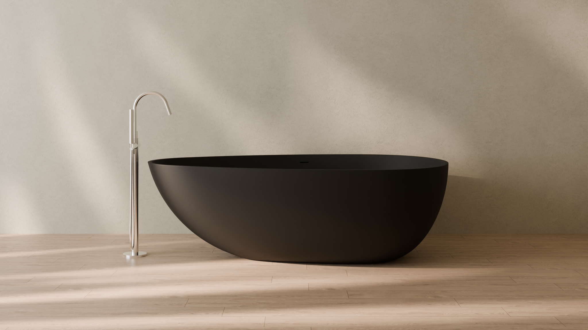 Badeloft render 2026 | BW-01-XXL | Black | Matte | angle 1 | 16x9