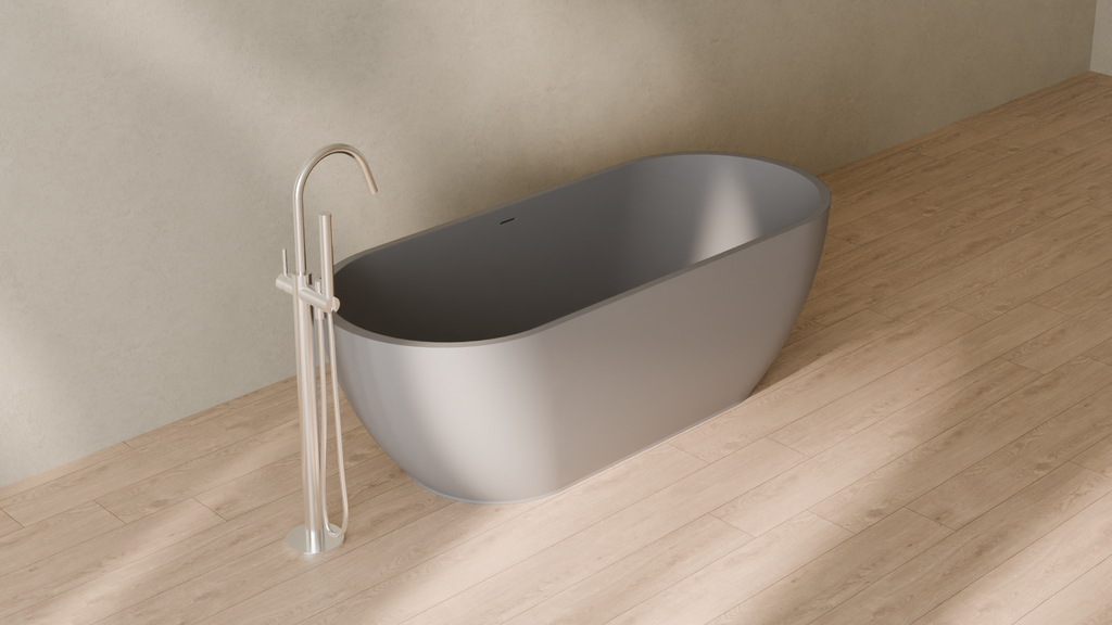 Badeloft render 2026 | BW-02-L | Grey | Matte | angle 4 | 16x9