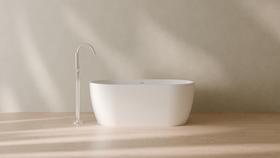 Badeloft render 2026 | BW-02-S | White | Matte | angle 1 | 16x9