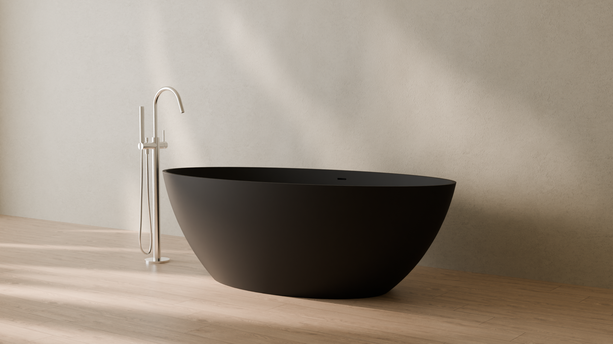 Badeloft render 2026 | BW-05-XL | Black | Matte | angle 3 | 16x9