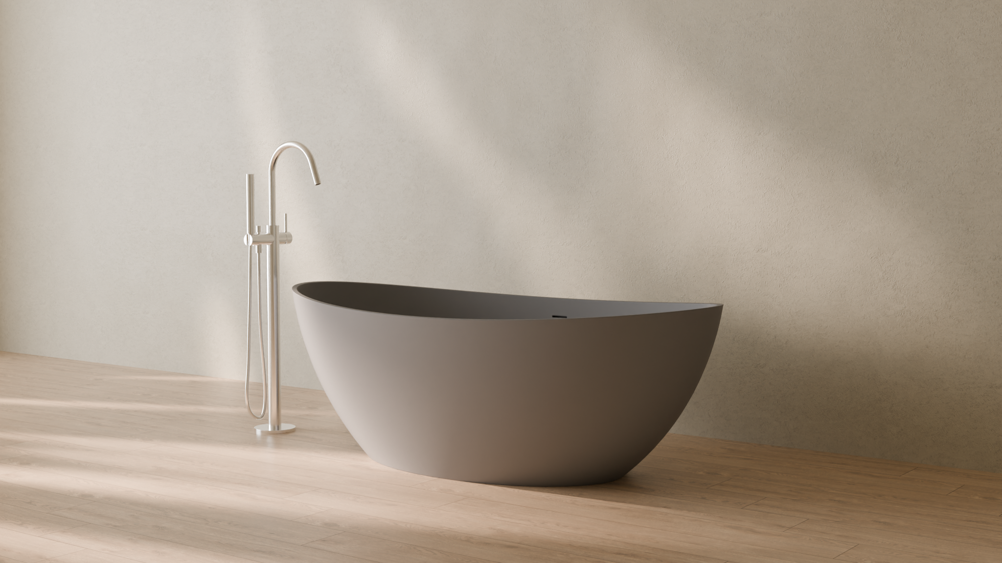 Badeloft render 2026 | BW-03-M | Grey | Matte | angle 3 | 16x9