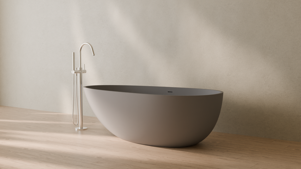 Badeloft render 2026 | BW-01-L | Grey | Matte | angle 3 | 16x9