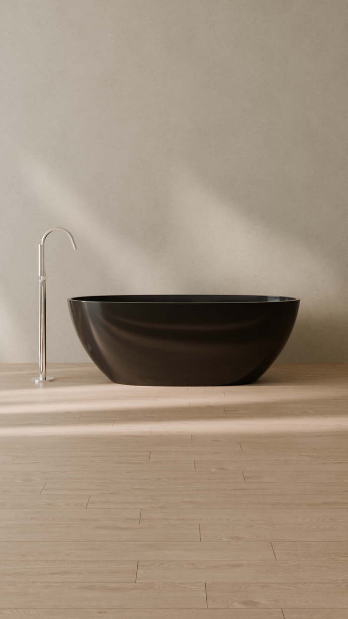 Badeloft details portrait 2026 | BW-10-M | Black | Bathtub_Glossy_Black__Camera_Angle_1.png