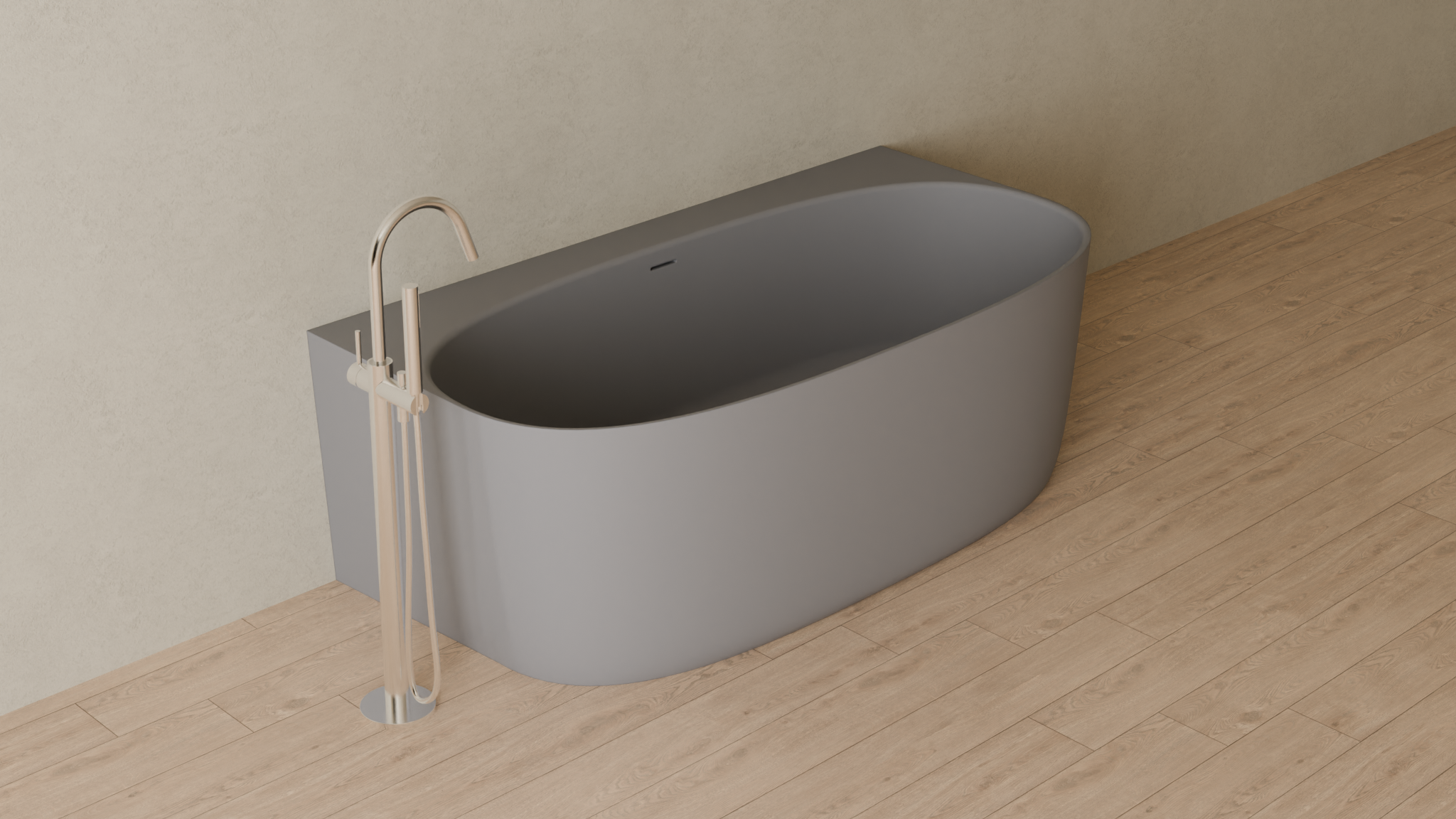 Badeloft render 2026 | BW-11 | Grey | Matte | angle 4 | 16x9