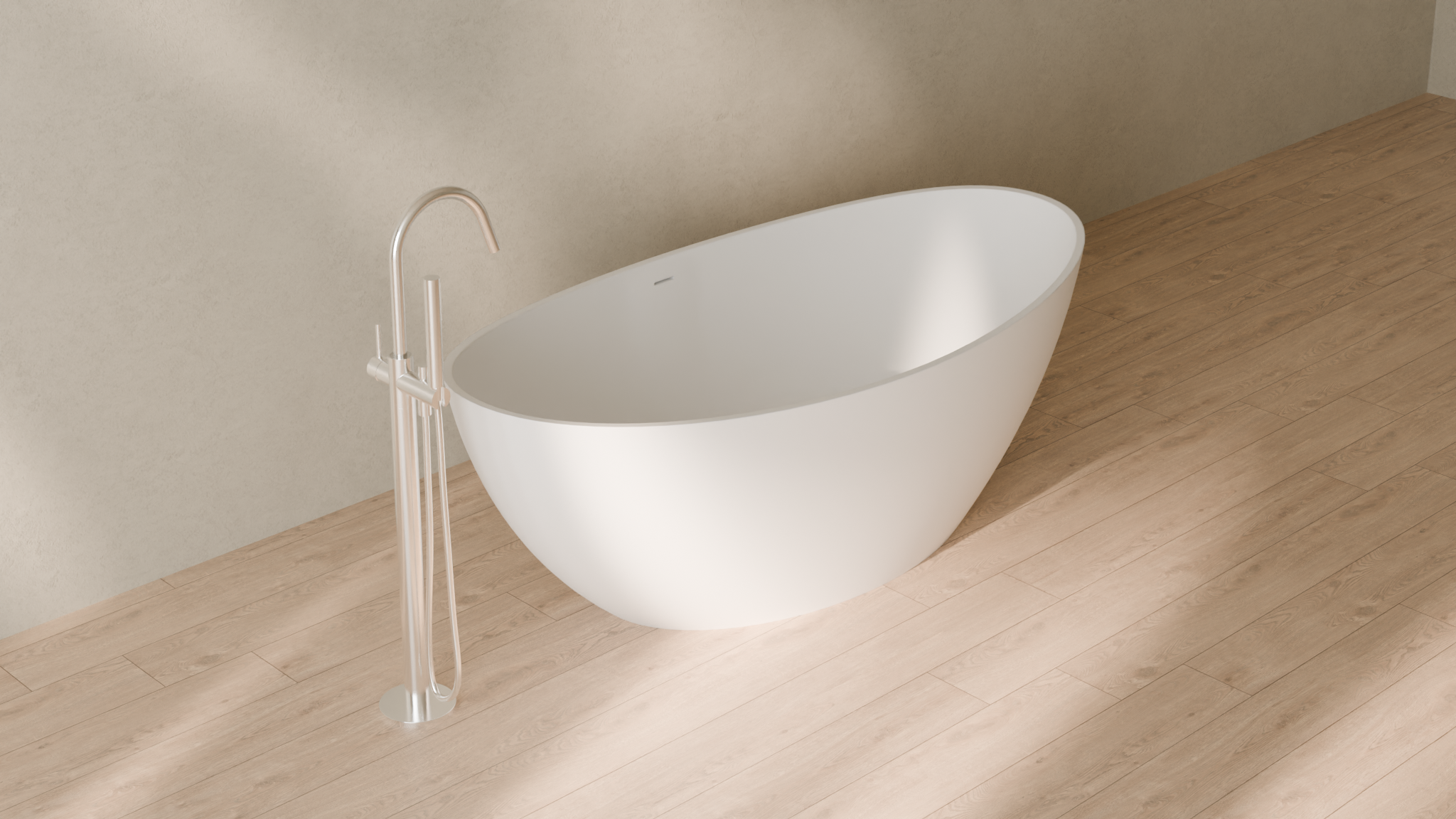 Badeloft render 2026 | BW-03-L | White | Matte | angle 4 | 16x9