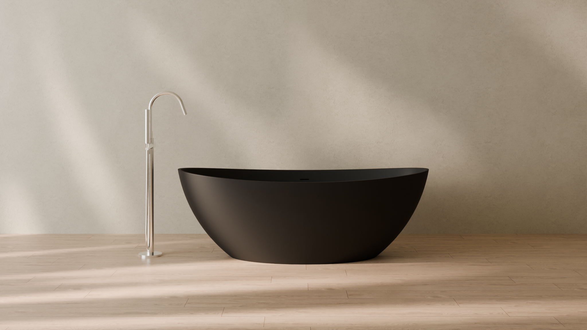 Badeloft render 2026 | BW-03-M | Black | Matte | angle 1 | 16x9