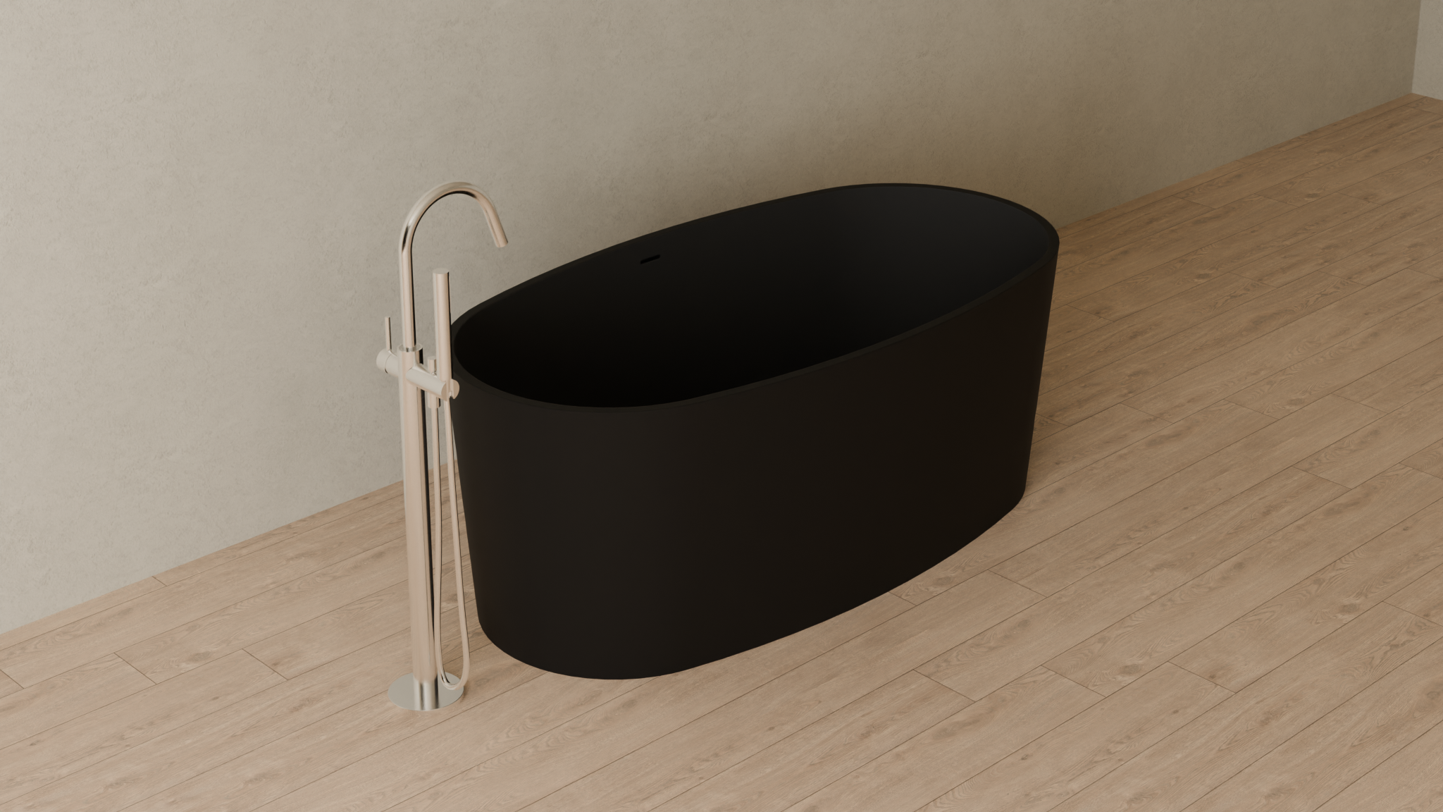 Badeloft render 2026 | BW-08 | Black | Matte | angle 4 | 16x9