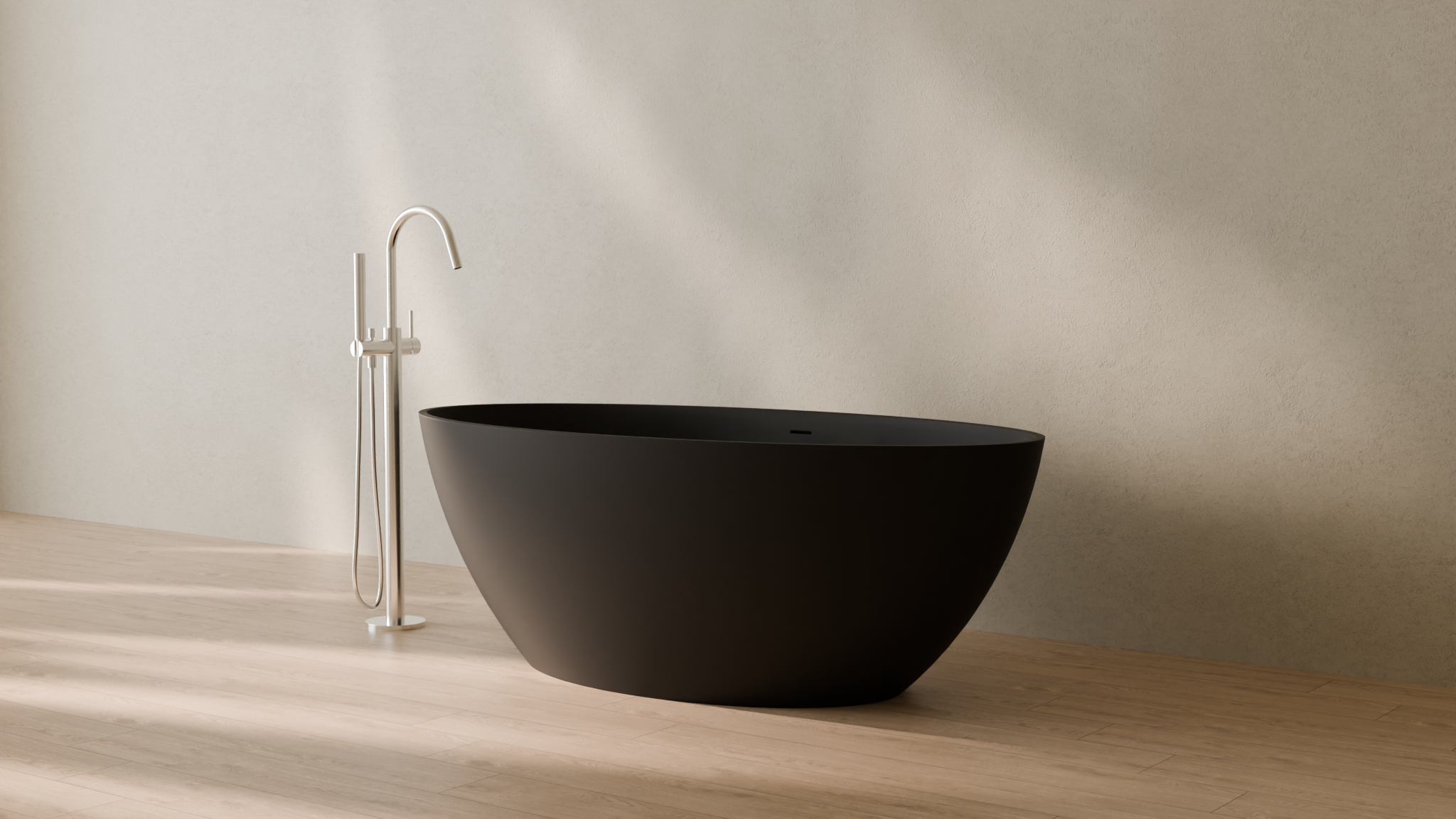 Badeloft render 2026 | BW-05-L | Black | Matte | angle 3 | 16x9