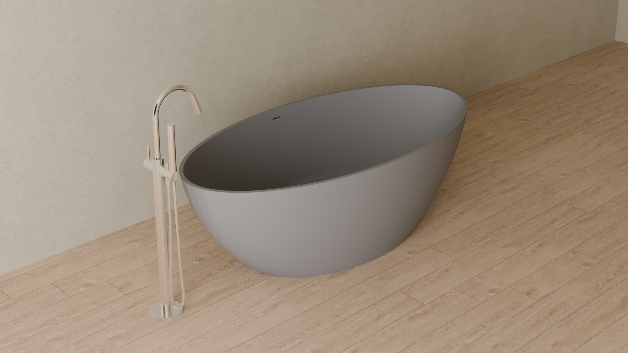 Badeloft render 2026 | BW-05-XL | Grey | Matte | angle 4 | 16x9