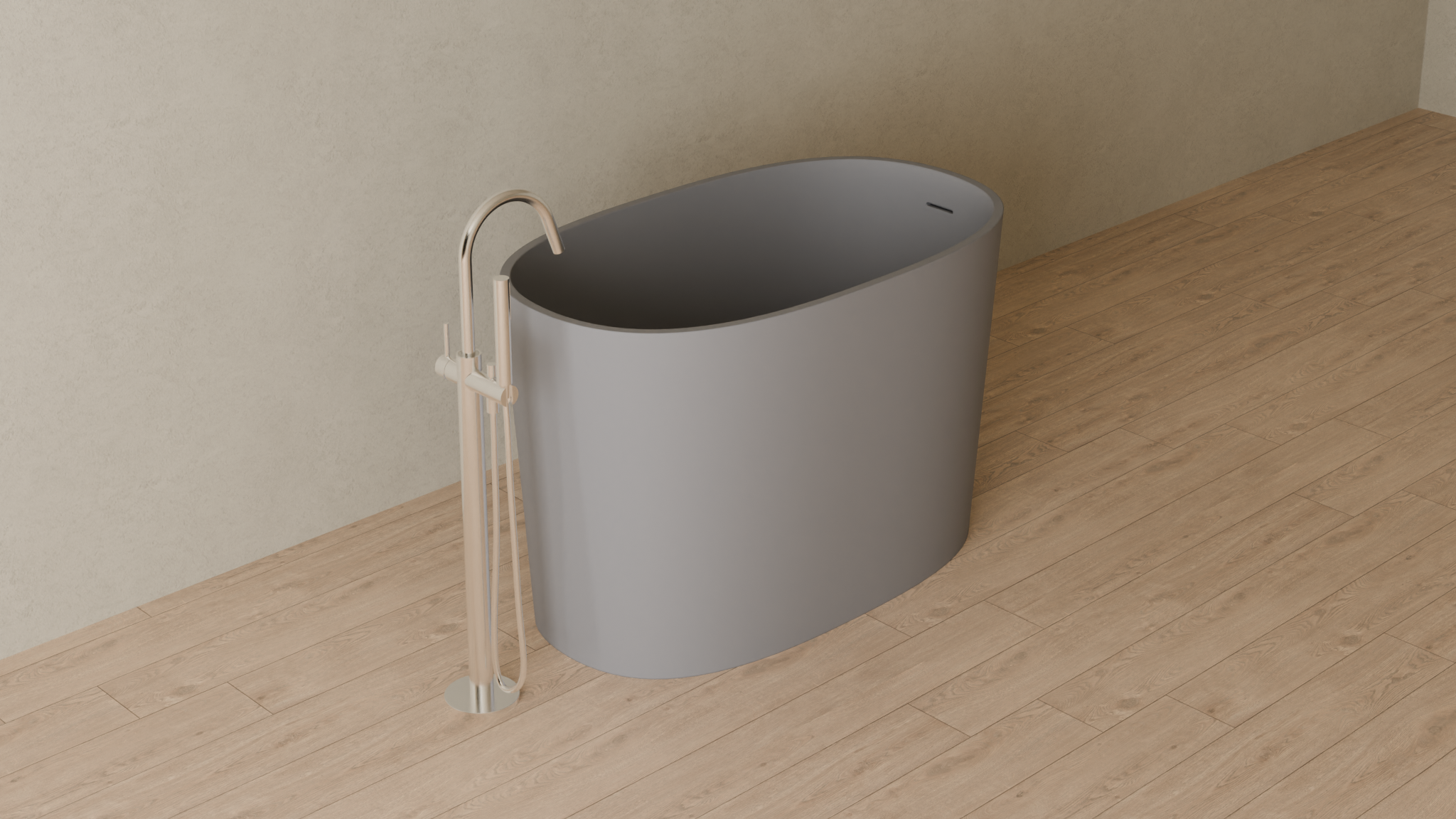Badeloft render 2026 | BW-08-S | Grey | Matte | angle 4 | 16x9