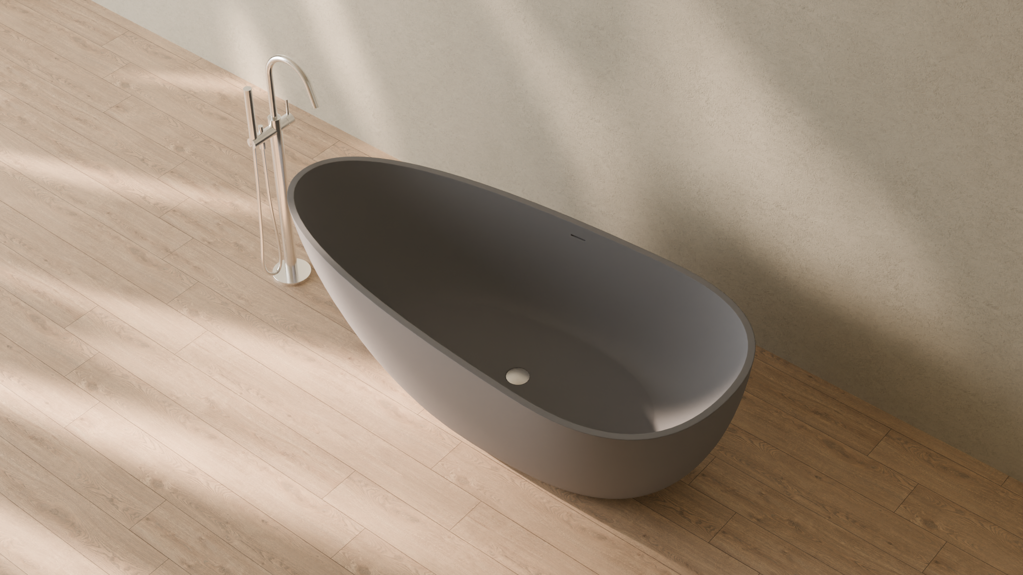 Badeloft render 2026 | BW-01-XL | Grey | Matte | angle 2 | 16x9