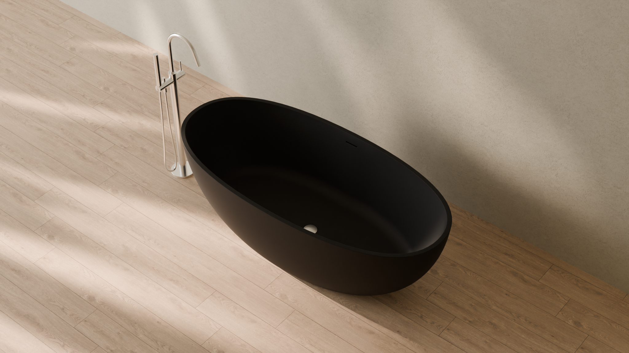 Badeloft render 2026 | BW-10-L | Black | Matte | angle 2 | 16x9