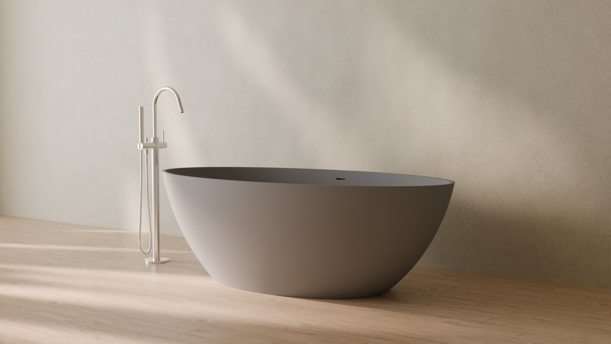 Badeloft render 2026 | BW-05-XL | Grey | Matte | angle 3 | 16x9