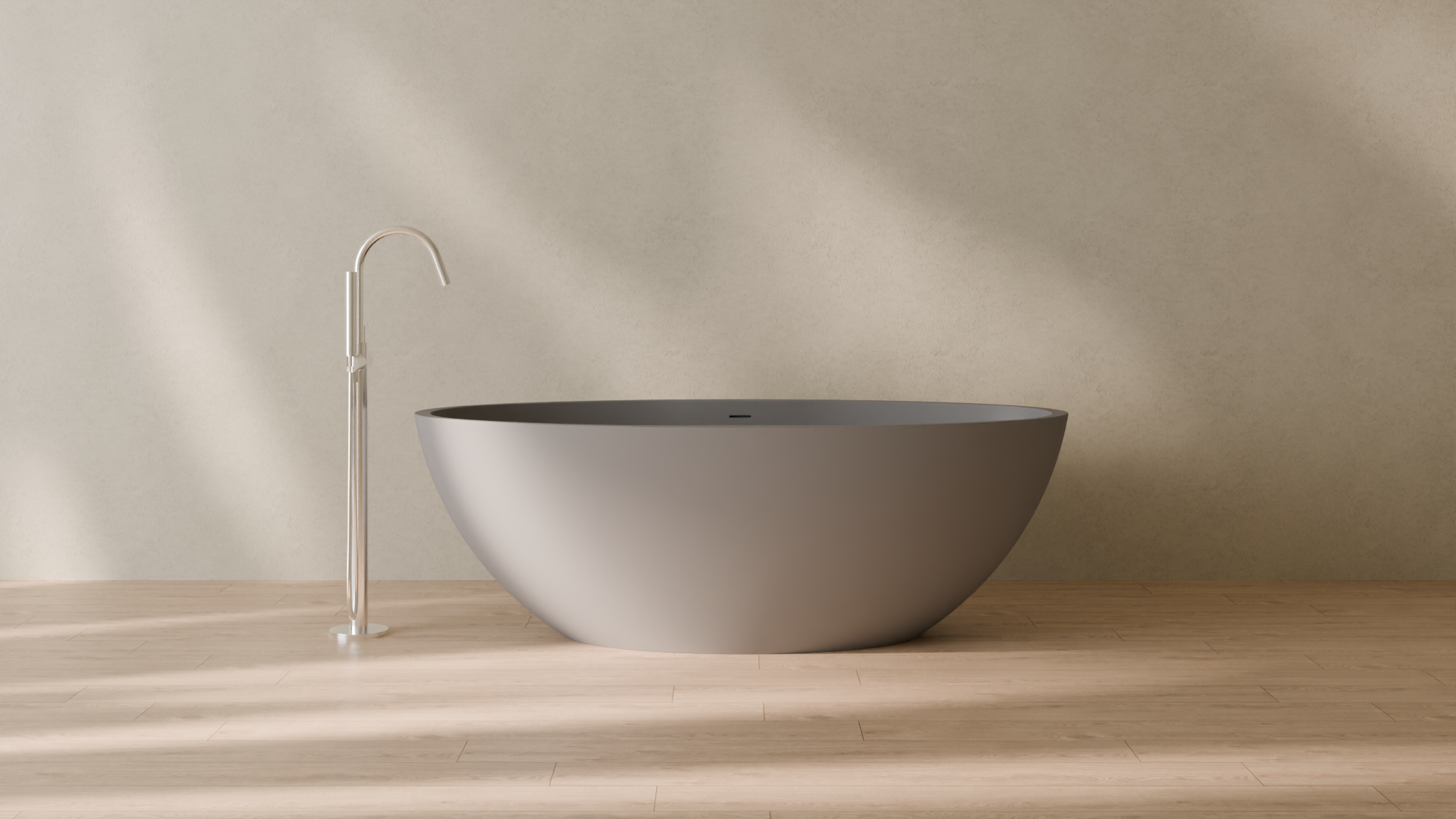 Badeloft render 2026 | BW-04-XL | Grey | Matte | angle 1 | 16x9
